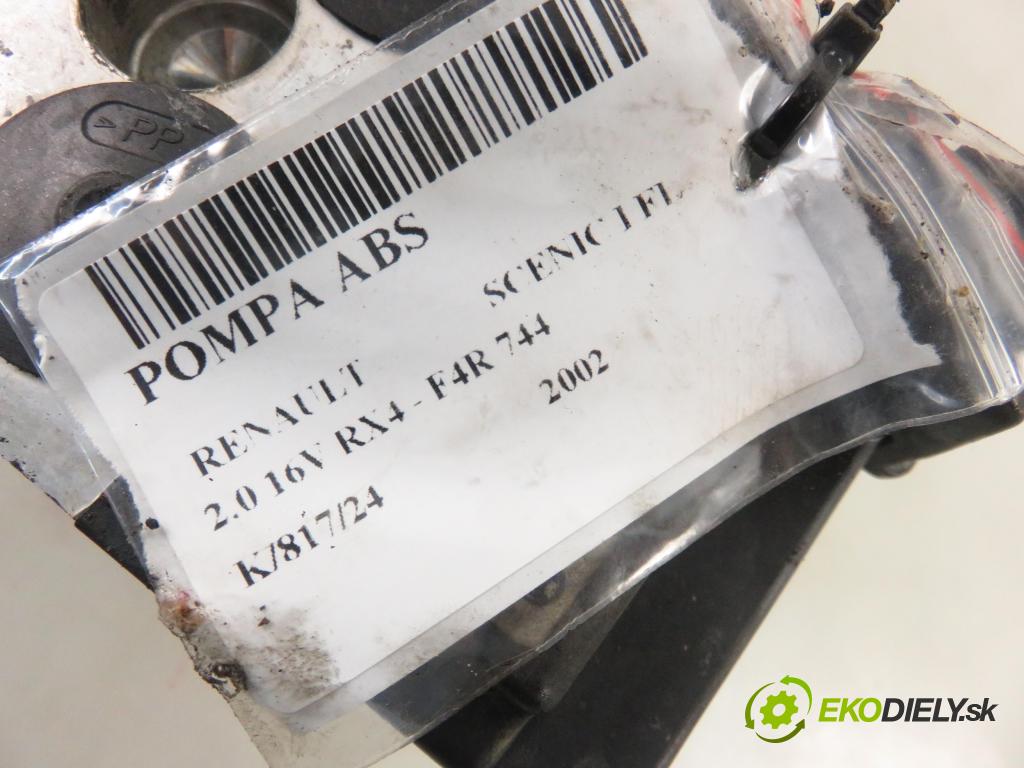 RENAULT SCENIC I (JA0/1_) HB 2002 102,00 2.0 16V RX4 139 - F4R 744 1998,00 Pumpa ABS 0273004396 ; 7700430801 ; 0265220544 (Pumpy ABS)