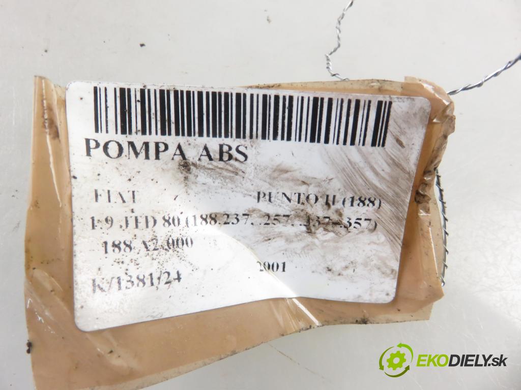 FIAT PUNTO (188_) HB 2001 59,00 1.9 JTD 80 - 188 A2.000 1910,00 Pumpa ABS 0273004478 (Pumpy ABS)