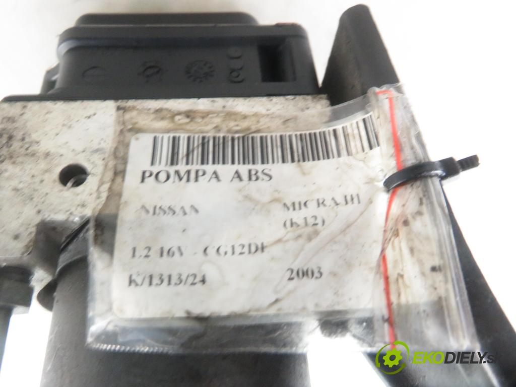 NISSAN MICRA III (K12) HB 2003 59,00 1.2 16V 80 - CG12DE 1240,00 Pumpa ABS 0265800320 (Pumpy ABS)