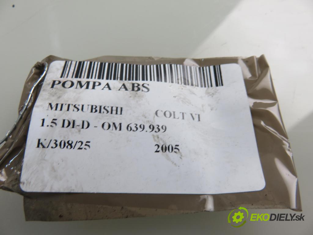 MITSUBISHI COLT VI (Z3_A, Z2_A) HB 2005 70,00 1.5 DI-D 95 R3 - OM 639.939 1493,00 Pumpa ABS 0265800403 ; 0265231502 ; MN116161 (Pumpy ABS)