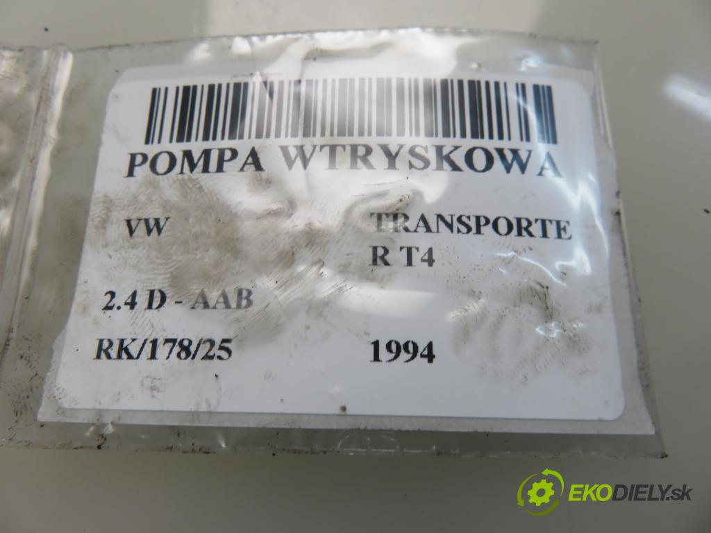 VW TRANSPORTER IV Autobus (70XB, 70XC, 7DB, 7DW, 7DK) BUS 1994 57,00 2.4 D 78 2370,00 pumpa vstřikovací 0460485017 ; 074130108G (Vstřikovací čerpadla)