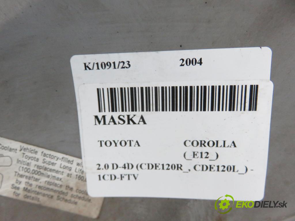 TOYOTA COROLLA (_E12_) HB 2004 66,00 2.0 D-4D 1995,00 Kapota  (Kapoty)