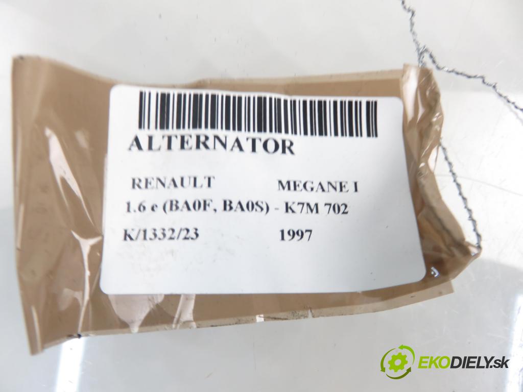 RENAULT MEGANE I (BA0/1_) HB 1997 1598,00 Alternatory kompletne 1598,00 Alternátor 7700866507 (Alternátory)