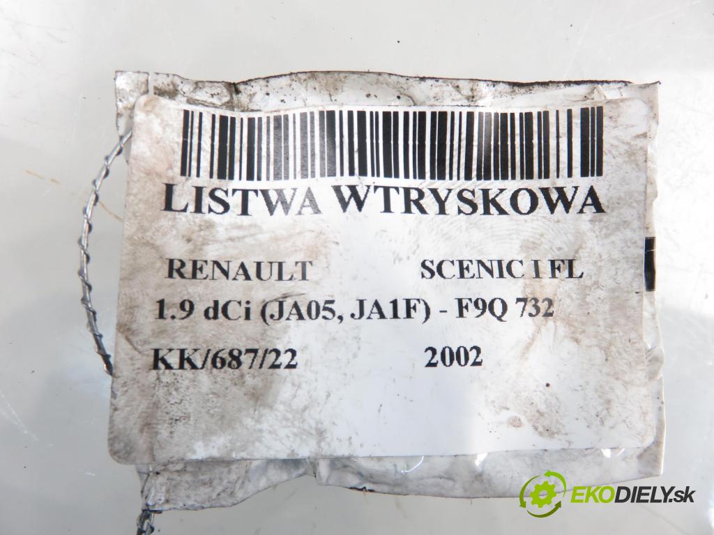 RENAULT SCENIC I (JA0/1_) MINIVAN 2002 75,00 1.9 dCi 102 - F9Q 732 1870,00 Lišta vstrekovacia 0445214015 ; 7700111013 ; 0281002522 (Vstrekovacie lišty)