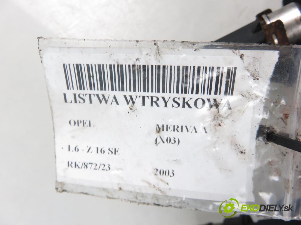 OPEL MERIVA A nadwozie wielkoprzestrzenne (MPV) (X03) MINIVAN 2003 64,00 1.6 - Z 16 SE 1598,00 lišta vstřikovací 25317316