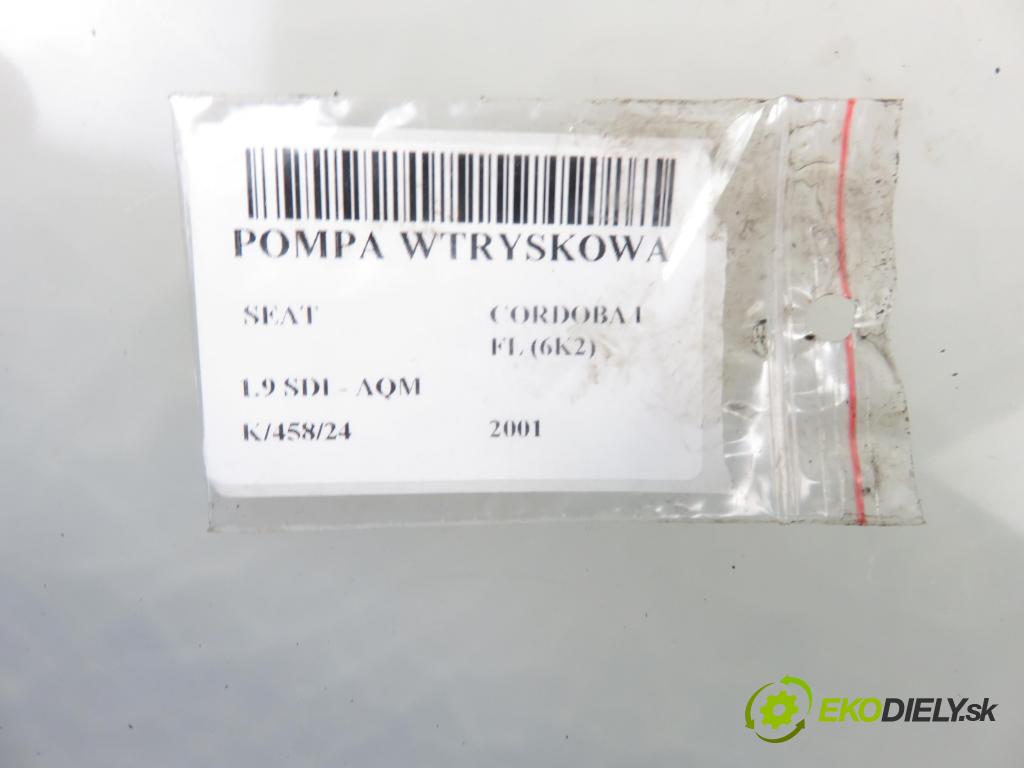 SEAT CORDOBA (6K2) SEDAN 2001 50,00 1.9 SDI - AQM 1896,00 pumpa vstřikovací 038130107B ; 0460404972 (Vstřikovací čerpadla)