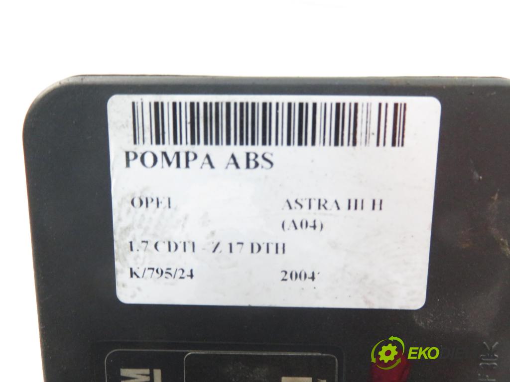 OPEL ASTRA H (A04) HB 2004 74,00 1.7 CDTI 100 - Z 17 DTH 1686,00 Pumpa ABS 24447835GP ; 10020601144 ; 10096005253 (Pumpy ABS)