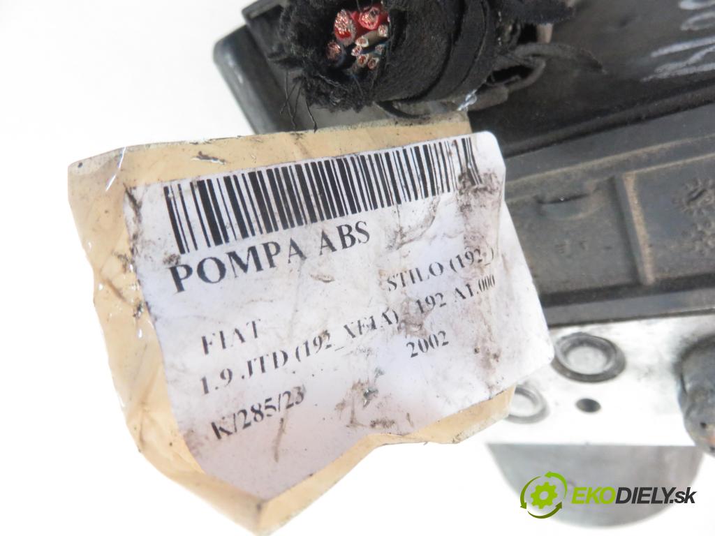 FIAT STILO (192_) HB 2002 85,00 1.9 JTD 115 - 192 A1.000 1910,00 pumpa ABS 0265900024 ; 0265224048 (Pumpy brzdové)