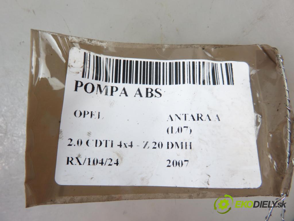 OPEL ANTARA A (L07) SUV 2007 110,00 2.0 CDTI 4x4 - Z 20 DMH 1991,00 Pumpa ABS 25092645483 ; 25061332283 (Pumpy ABS)