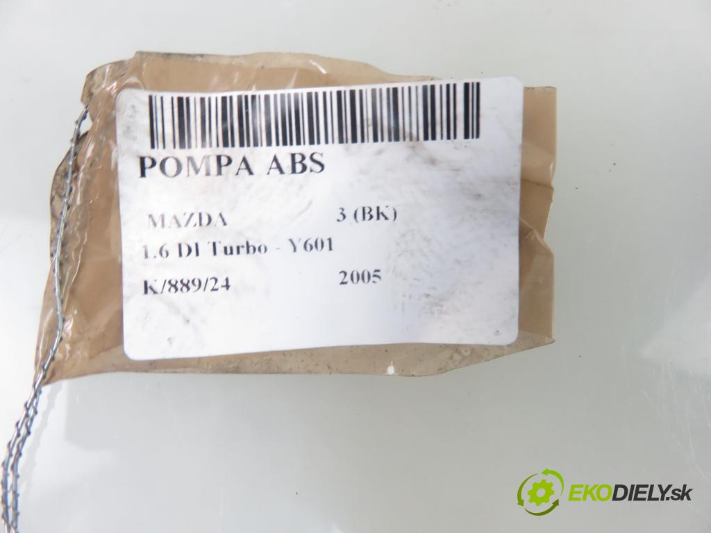 MAZDA 3 (BK) HB 2005 80,00 1.6 DI Turbo 109 - Y601 (PSA) 1560,00 pumpa ABS 3M512M110CA ; 10020700304 ; 10097001083 (Pumpy brzdové)