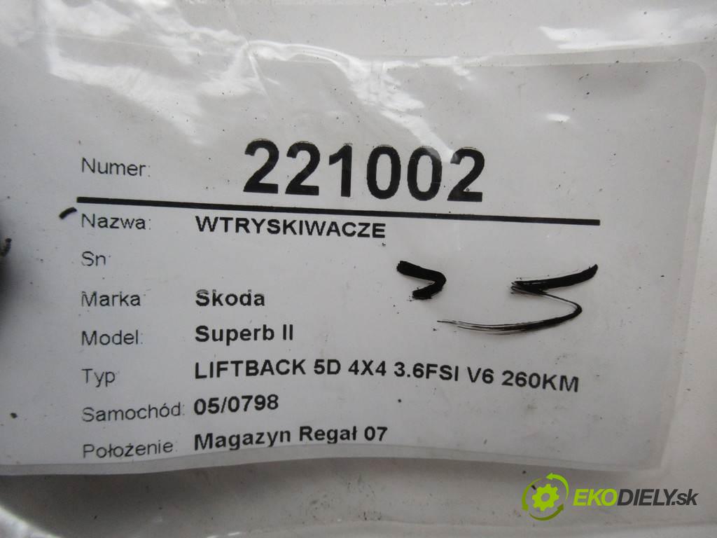 Skoda Superb II  2010  LIFTBACK 5D 4X4 3.6FSI V6 260KM 08-13 3600 Vstrekovacie ventily 03H906036A (Vstrekovacie ventily)