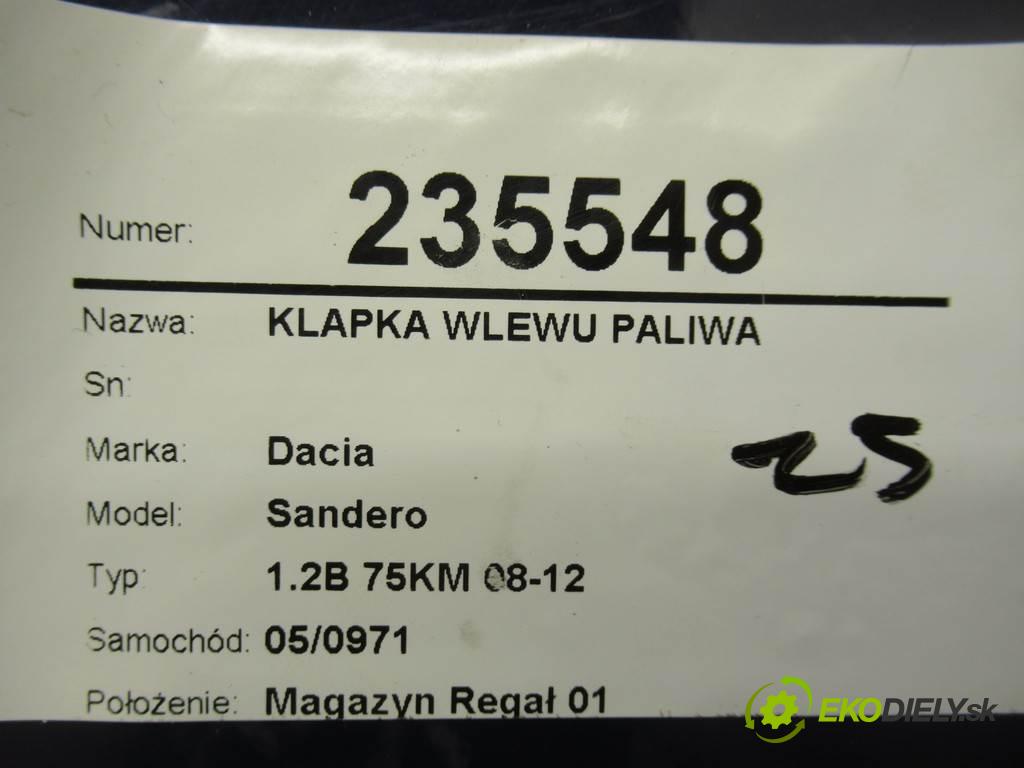 Dacia Sandero  2009 55 kW 1.2B 75KM 08-12 1149 Dvierka nádrže paliva  (Ostatné)