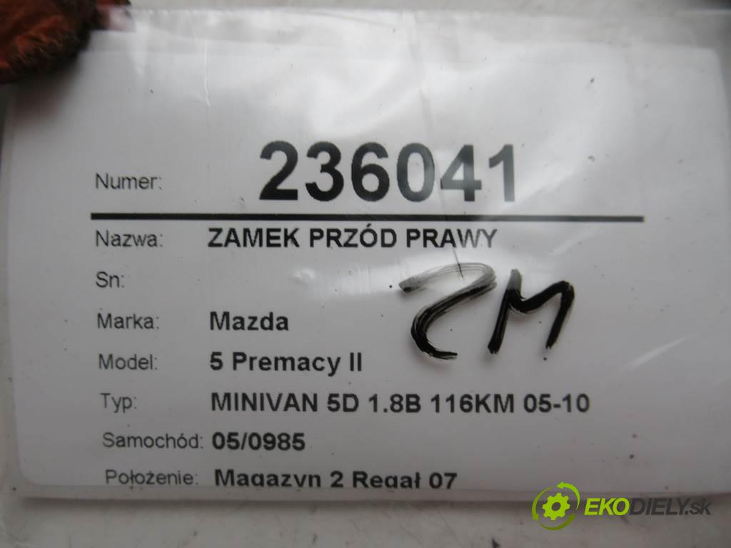 Mazda 5 Premacy II  2005  MINIVAN 5D 1.8B 116KM 05-10 1800 zámok predný pravy 