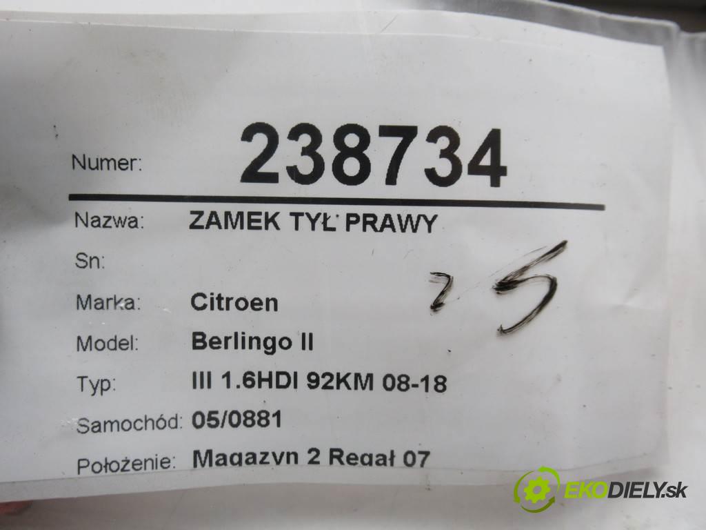 Citroen Berlingo II  2011 68 kw III 1.6HDI 92KM 08-18 1560 zámok zad pravy 