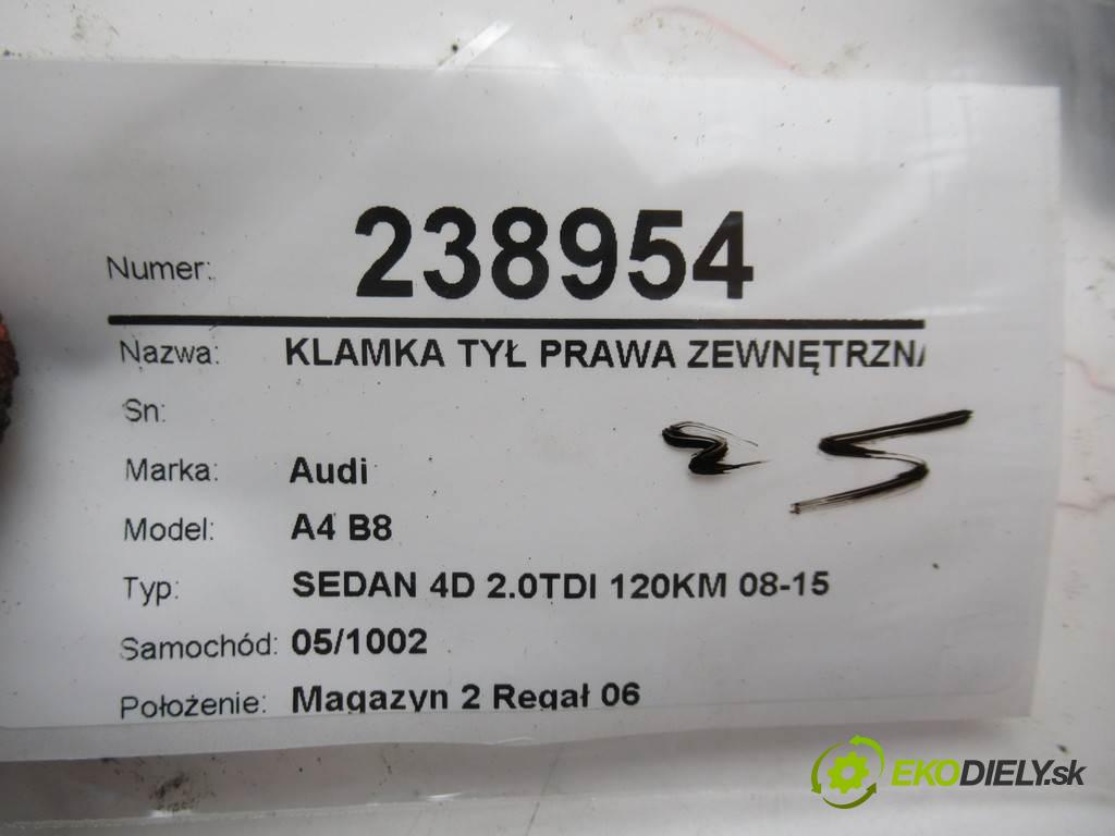 Audi A4 B8  2009  SEDAN 4D 2.0TDI 120KM 08-15 2000 Kľučka zad pravá vonkajšia 8T0837167A (Ostatné)