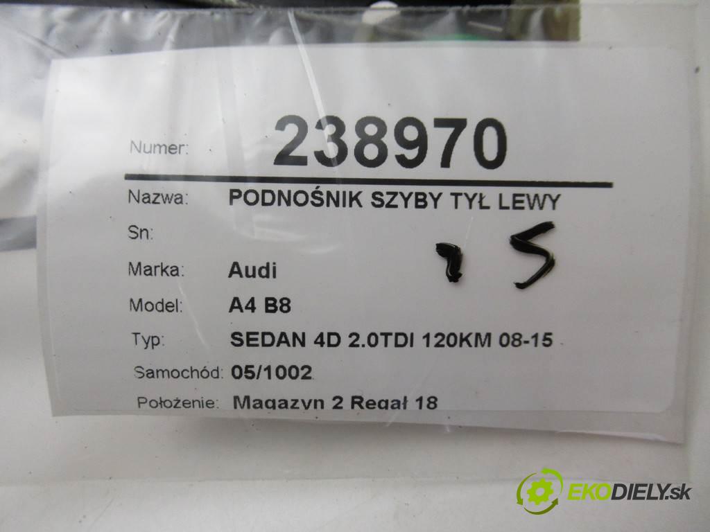 Audi A4 B8  2009  SEDAN 4D 2.0TDI 120KM 08-15 2000 Mechanizmus okna zad ľavy 8K0939461A (Ostatné)