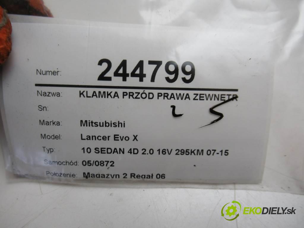 Mitsubishi Lancer Evo X  2009 217 kw 10 SEDAN 4D 2.0 16V 295KM 07-15 2000 Kľučka predný pravá vonkajšia  (Ostatné)