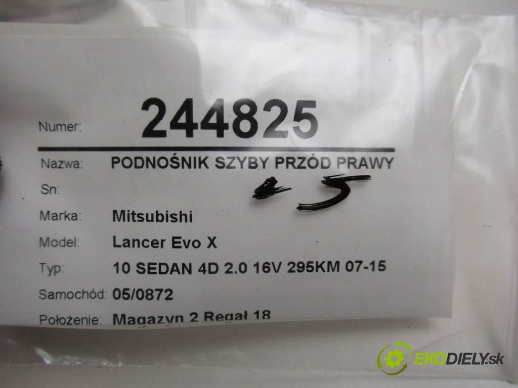 Mitsubishi Lancer Evo X  2009 217 kw 10 SEDAN 4D 2.0 16V 295KM 07-15 2000 Mechanizmus okna predný pravy  (Ostatné)