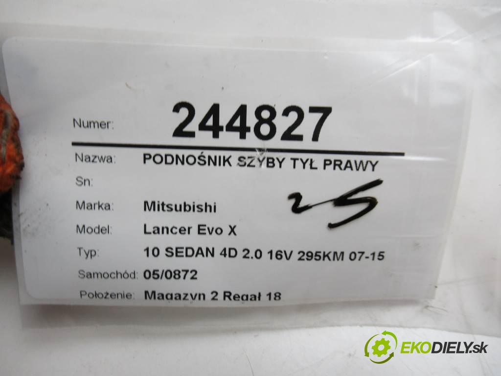 Mitsubishi Lancer Evo X  2009 217 kw 10 SEDAN 4D 2.0 16V 295KM 07-15 2000 Mechanizmus okna zad pravy  (Ostatné)