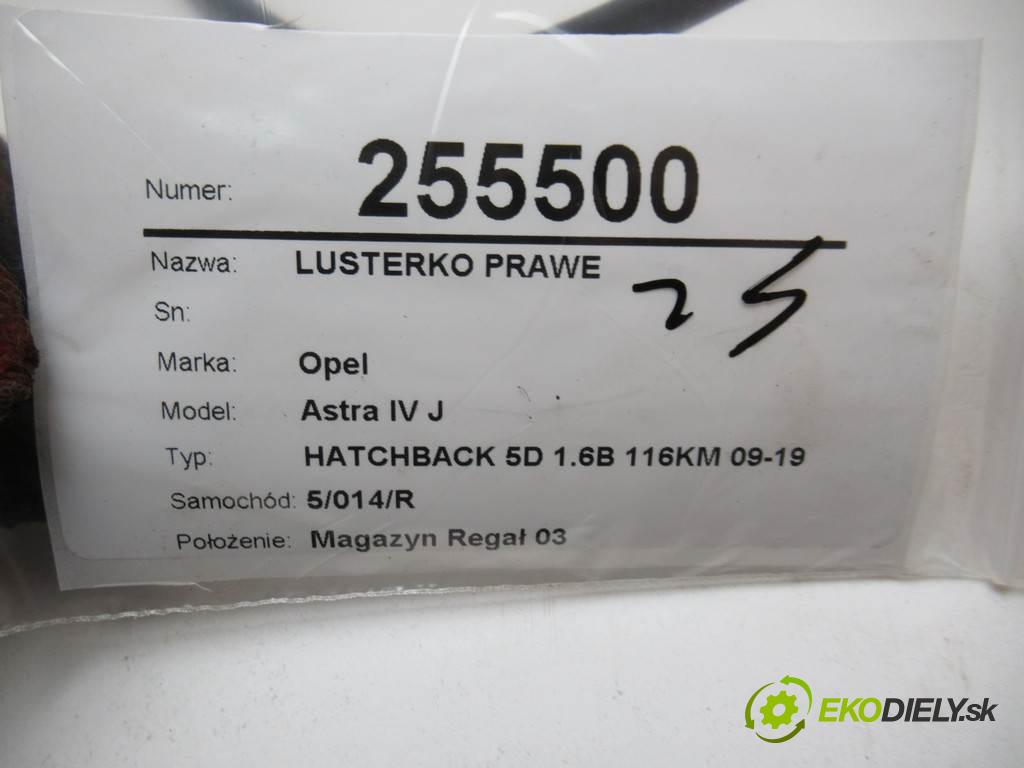 Opel Astra IV J  2010 85KW HATCHBACK 5D 1.6B 116KM 09-19 1600 Spätné zrkadlo pravé  (Ostatné)