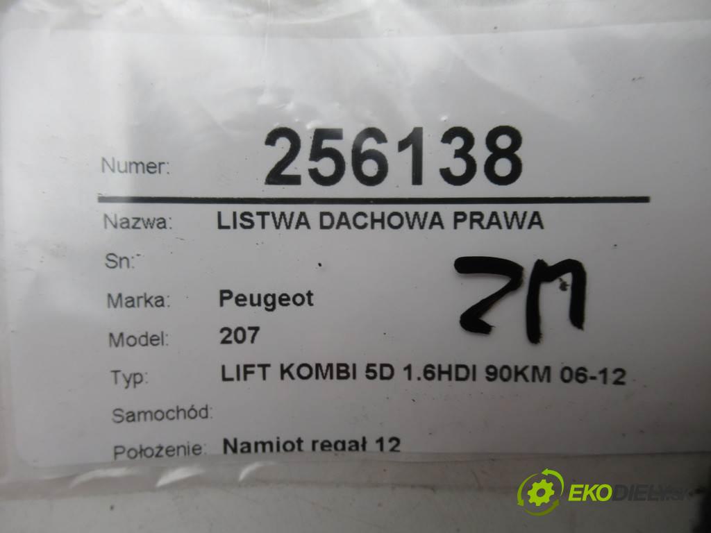 Peugeot 207    LIFT KOMBI 5D 1.6HDI 90KM 06-12  Lišta strešná pravá 