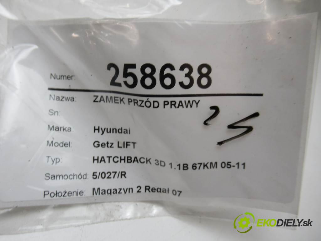 Hyundai Getz LIFT  2006 49 kW HATCHBACK 3D 1.1B 67KM 05-11 1100 zámok predný pravy 