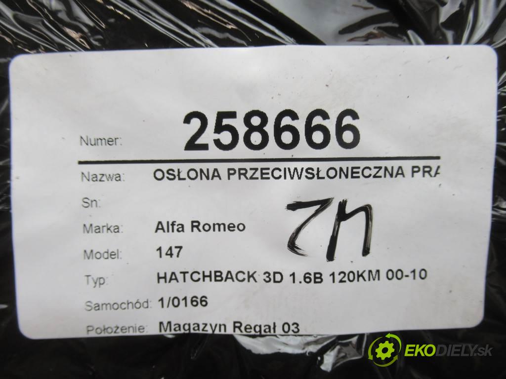 Alfa Romeo 147  2001 88 kW HATCHBACK 3D 1.6B 120KM 00-10 1600 Clona slnečná pravá  (Ostatné)