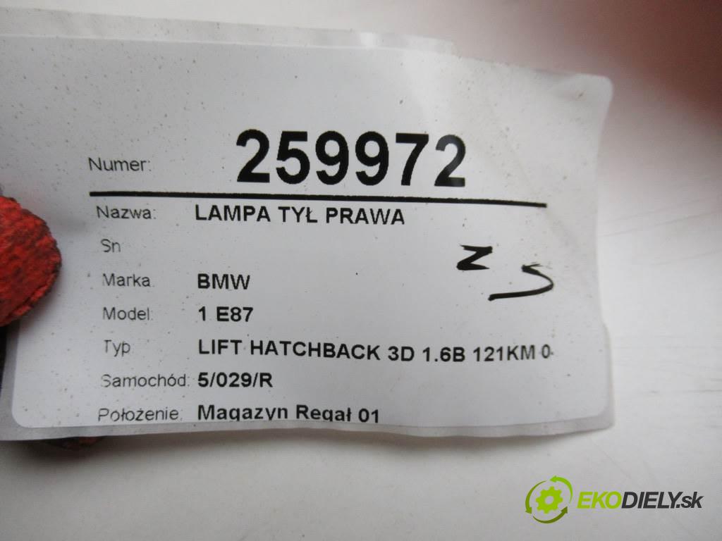 BMW 1 E87  2008 90 kW LIFT HATCHBACK 3D 1.6B 121KM 04-11 1600 Svetlo zad pravá 7164956 (Ostatné)