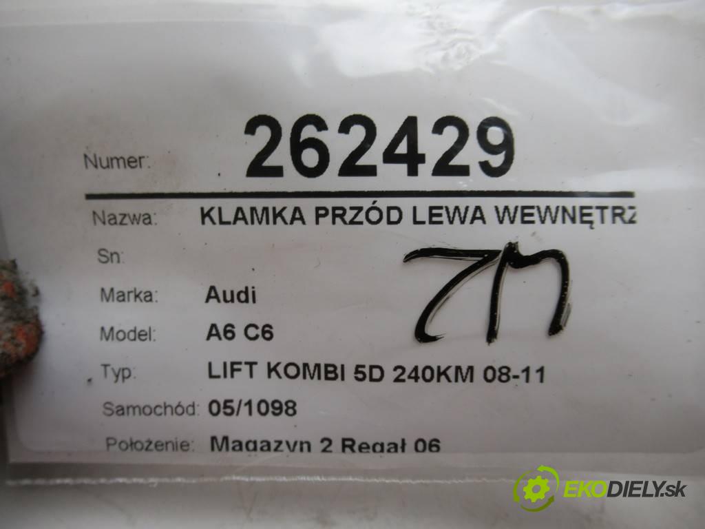 Audi A6 C6  2011 176kw LIFT KOMBI 5D 240KM 08-11 3000 Kľučka predný ľavá strana vnútorná 4F0837019C (Ostatné)