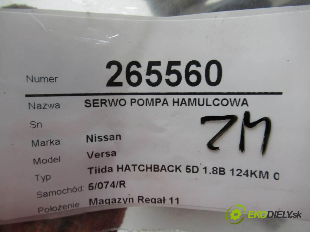 Nissan Versa  2006 91 kW Tiida HATCHBACK 5D 1.8B 124KM 06-13 1800 Posilovač Pumpa brzdová  (Posilňovače bŕzd)