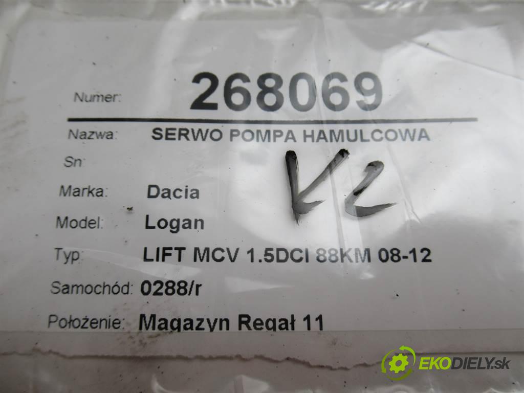 Dacia Logan  2011 55 kW LIFT MCV 1.5DCI 88KM 08-12 1500 Posilovač Pumpa brzdová 472102876R (Posilňovače bŕzd)