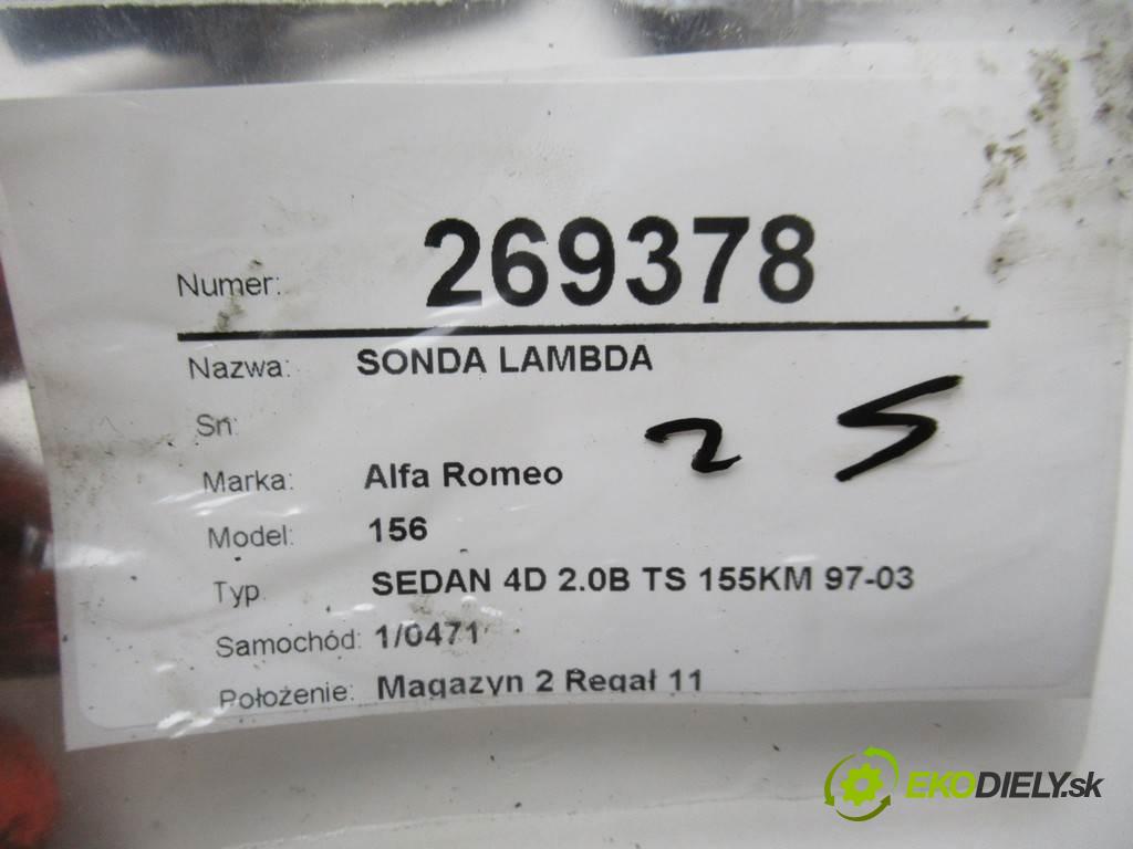 Alfa Romeo 156  1999 114 kW SEDAN 4D 2.0B TS 155KM 97-03 2000 sonda lambda  (Lambda sondy)