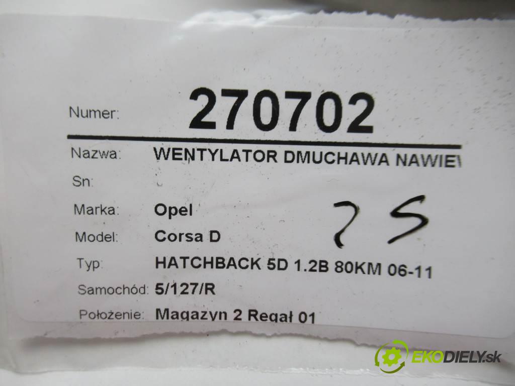 Opel Corsa D   2009 59 kW HATCHBACK 5D 1.2B 80KM 06-11 1229 Ventilátor ventilátor kúrenia 13335075 (Ventilátory kúrenia)