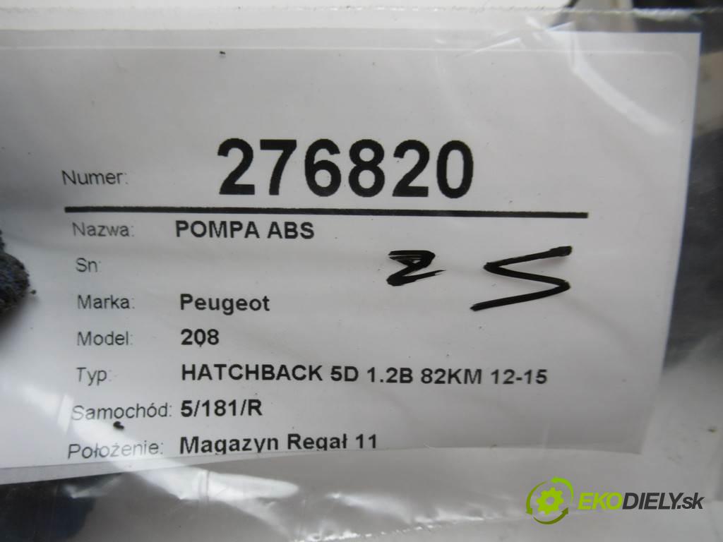 Peugeot 208  2013 60 kW HATCHBACK 5D 1.2B 82KM 12-15 1200 Pumpa ABS 9806891780 (Pumpy ABS)