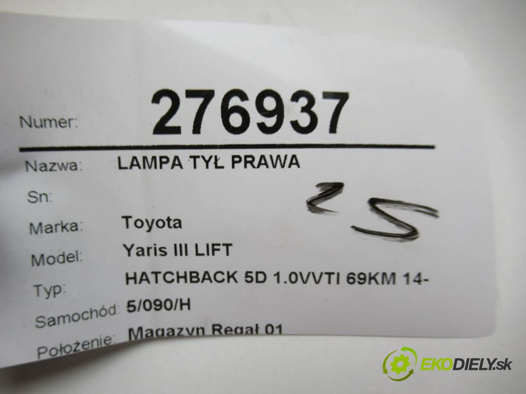 Toyota Yaris III LIFT  2017 51 kW HATCHBACK 5D 1.0VVTI 69KM 14- 1000 Svetlo zad pravá 52155-0D220 (Ostatné)