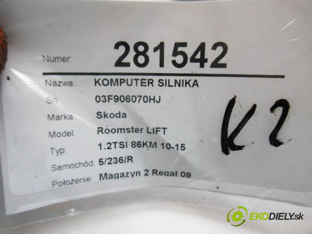 Skoda Roomster LIFT  2014 63KW 1.2TSI 86KM 10-15 1197 riadiaca jednotka Motor 03F906070HJ (Riadiace jednotky)