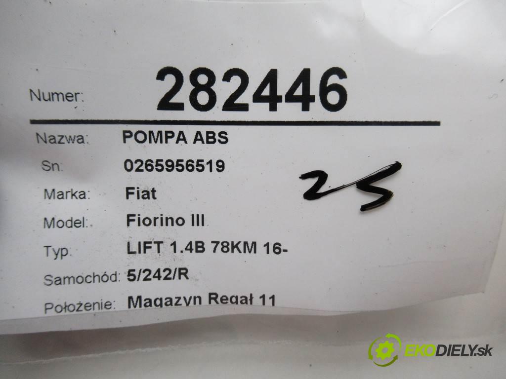 Fiat Fiorino III  2017  LIFT 1.4B 78KM 16- 1400 Pumpa ABS 0265956519 52043307 (Pumpy ABS)