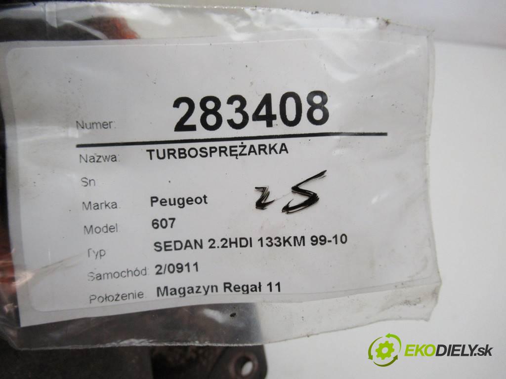 Peugeot 607  2000  SEDAN 2.2HDI 133KM 99-10 2200 Turbodúchadlo,turbo 9631421480 (Turbodúchadlá (kompletné))