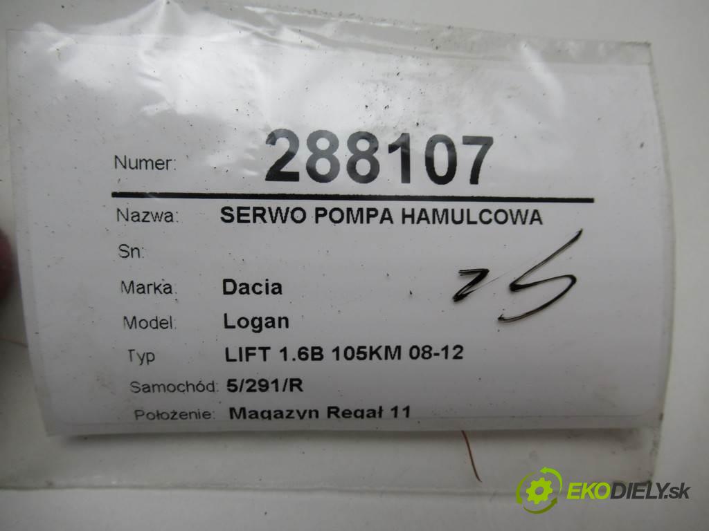 Dacia Logan  2010 77KW LIFT 1.6B 105KM 08-12 1598 Posilovač Pumpa brzdová 472106882R (Posilňovače bŕzd)