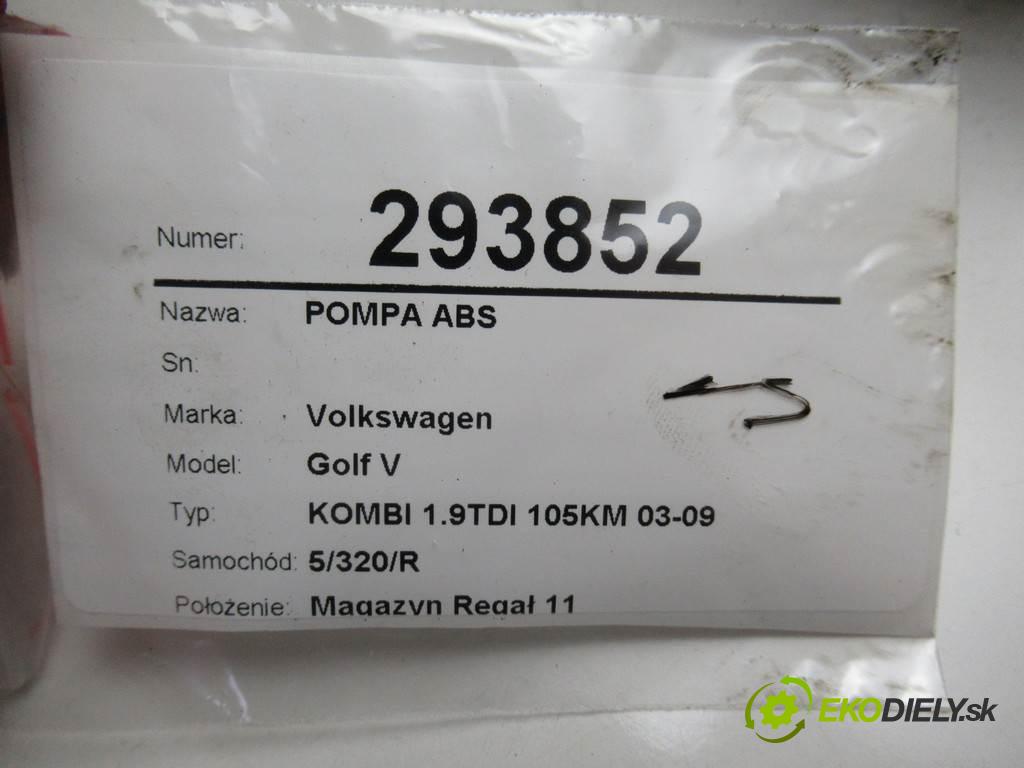 Volkswagen Golf V  2009 77 kW KOMBI 1.9TDI 105KM 03-09 1900 Pumpa ABS 1K0614117AE (Pumpy ABS)