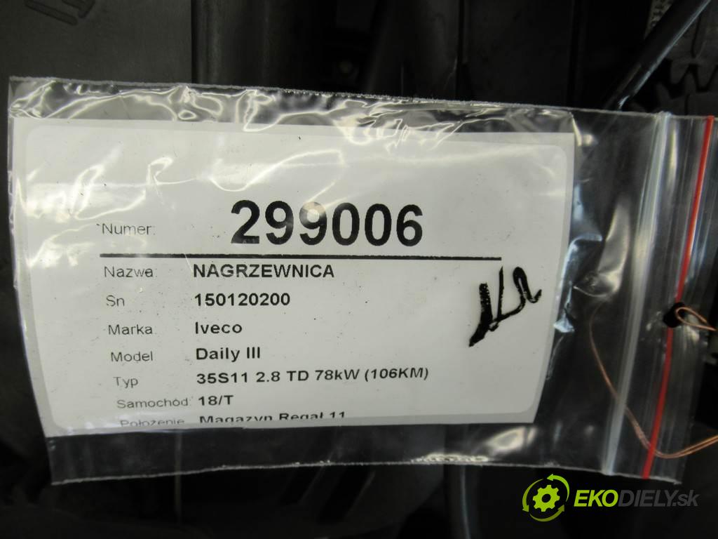 Iveco Daily III 35S11 2.8 TD 78kW (106KM) 2001 78 kW 35S11 2.8 TD 78kW (106KM) 2800 Výhrevné teleso, radiátor kúrenia 150120200 (Radiátory kúrenia)
