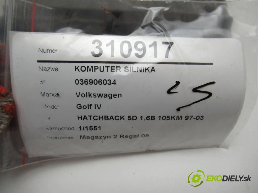 Volkswagen Golf IV  2000 77 kW HATCHBACK 5D 1.6B 105KM 97-03 1600 riadiaca jednotka Motor 036906034 (Riadiace jednotky)