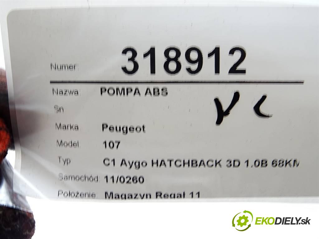 Peugeot 107  2007 50 kW C1 Aygo HATCHBACK 3D 1.0B 68KM 05-14 1000 Pumpa ABS 0265800441 (Pumpy ABS)