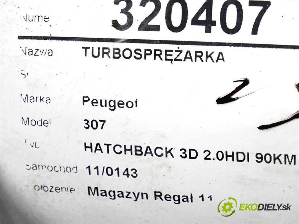 Peugeot 307  2003 66 kW HATCHBACK 3D 2.0HDI 90KM 01-05 2000 Turbodúchadlo,turbo 9645247080 (Turbodúchadlá (kompletné))