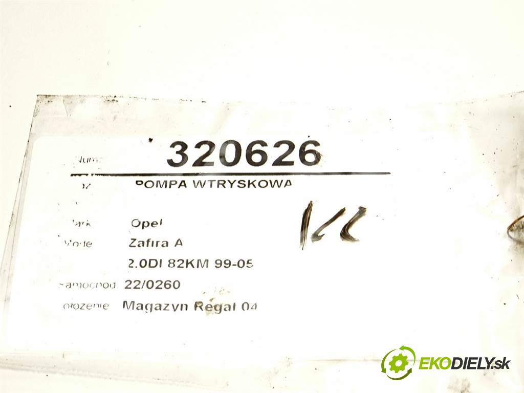 Opel Zafira A  2000 60 kW 2.0DI 82KM 99-05 2000 Pumpa vstrekovacia 09158202 (Vstrekovacie čerpadlá)