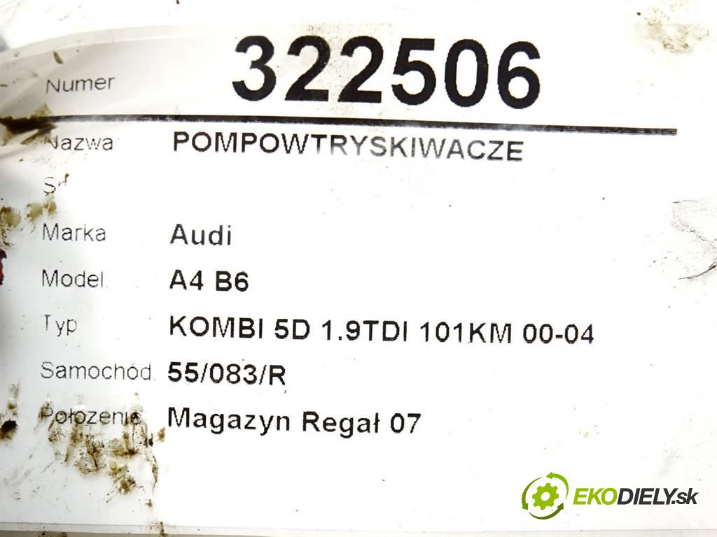 Audi A4 B6  2002 74 kW KOMBI 5D 1.9TDI 101KM 00-04 1900 vstrekovače 0414720037 (Vstrekovače)