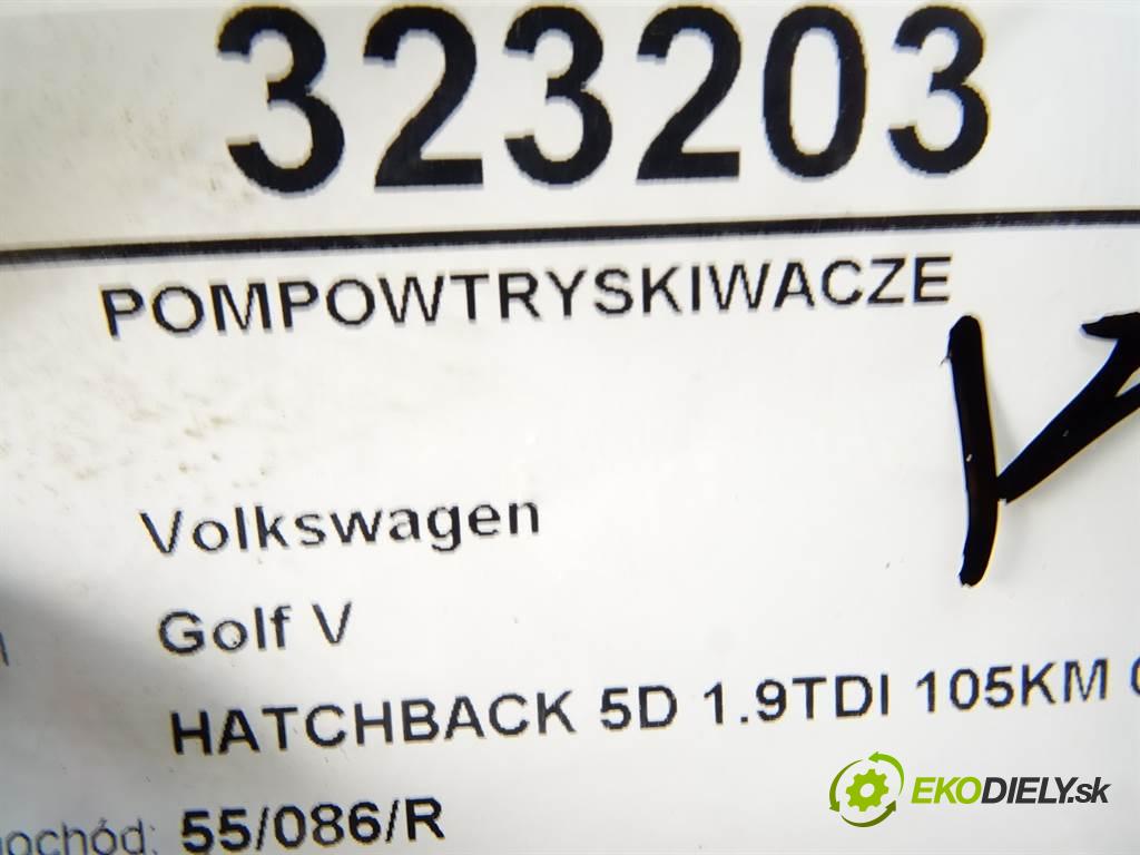 Volkswagen Golf V  2005 77 kW HATCHBACK 5D 1.9TDI 105KM 03-08 1900 vstrekovače 038130073AG (Vstrekovače)
