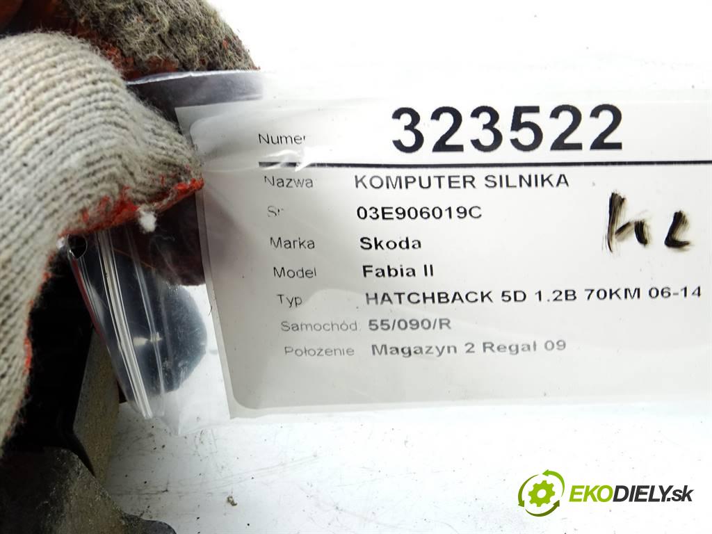 Skoda Fabia II  2012 51 kW HATCHBACK 5D 1.2B 70KM 06-14 1200 riadiaca jednotka Motor 03E906019C (Riadiace jednotky)