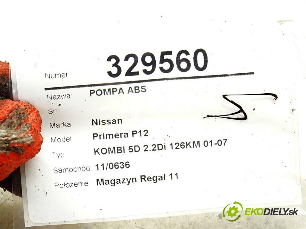 Nissan Primera P12  2003 93 kW KOMBI 5D 2.2Di 126KM 01-07 2200 Pumpa ABS 0265800308 (Pumpy ABS)