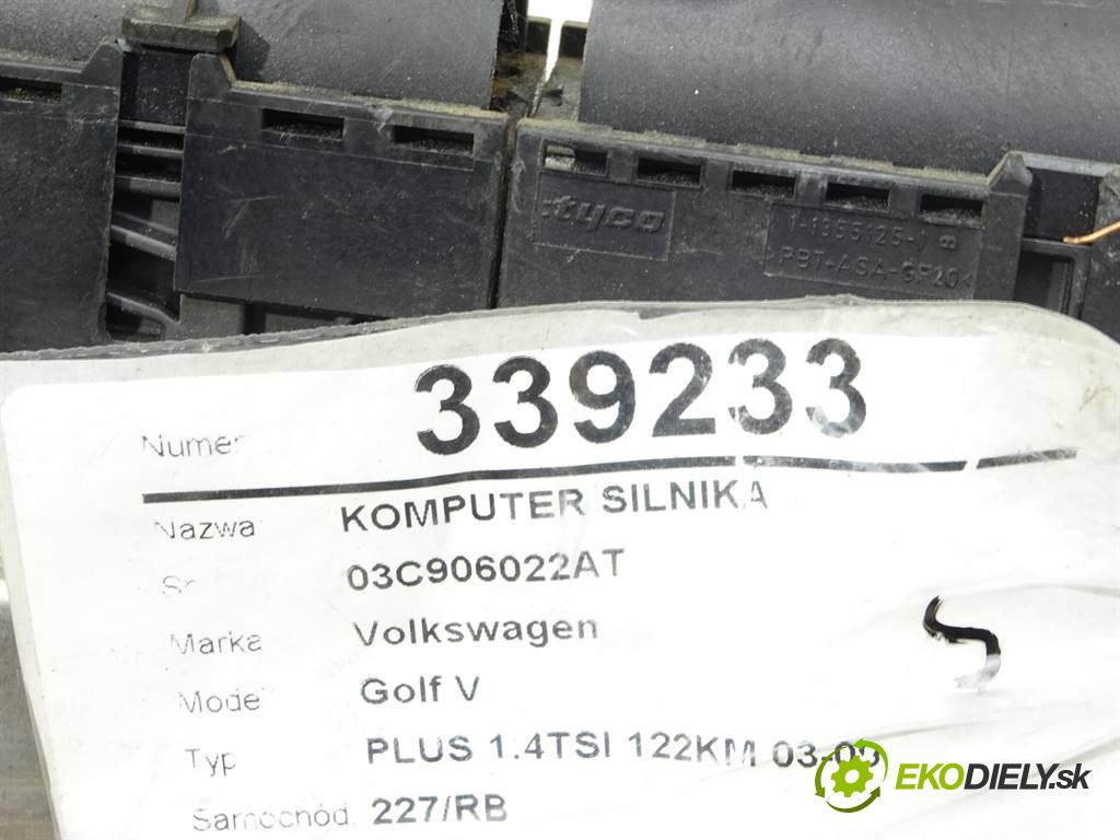 Volkswagen Golf V  2008 90 kW PLUS 1.4TSI 122KM 03-09 1400 riadiaca jednotka Motor 03C906022AT (Riadiace jednotky)